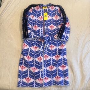 $4450 Gucci X Adidas GG Trefoil Logo Faux Fur Long Coat